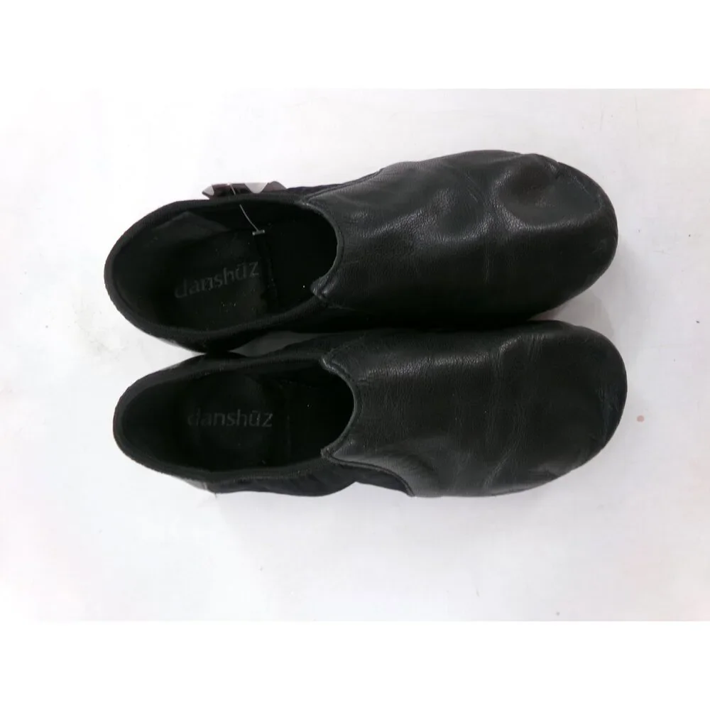 Pre-Owned Dance Jazz Shoes DanzNMotion Child 1M Leather Pull On Split Sole